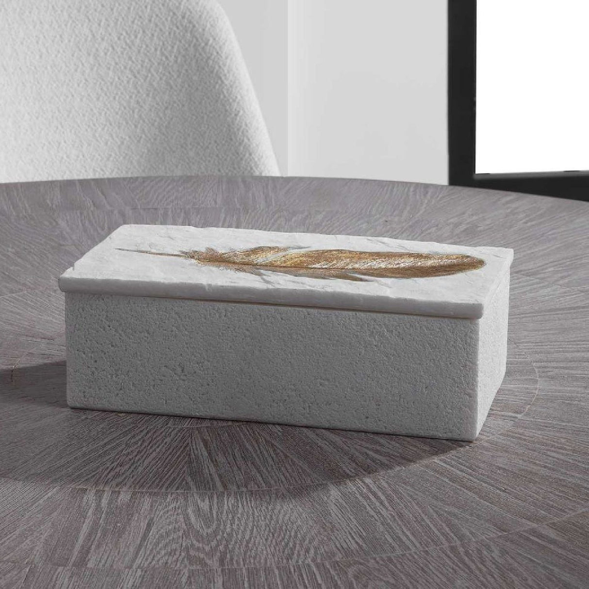 White Stone Look Decorative Box | Uttermost Nephele - www.oroa.com