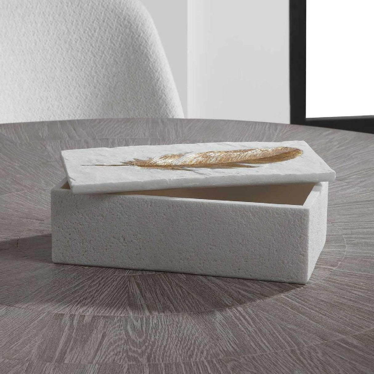 White Stone Look Decorative Box | Uttermost Nephele - www.oroa.com