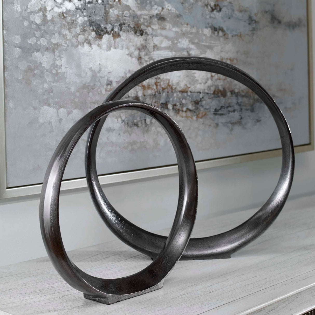 Modern European furniture - Black Nickel Indoor/Outdoor Sculptures (2) - www.oroa.com