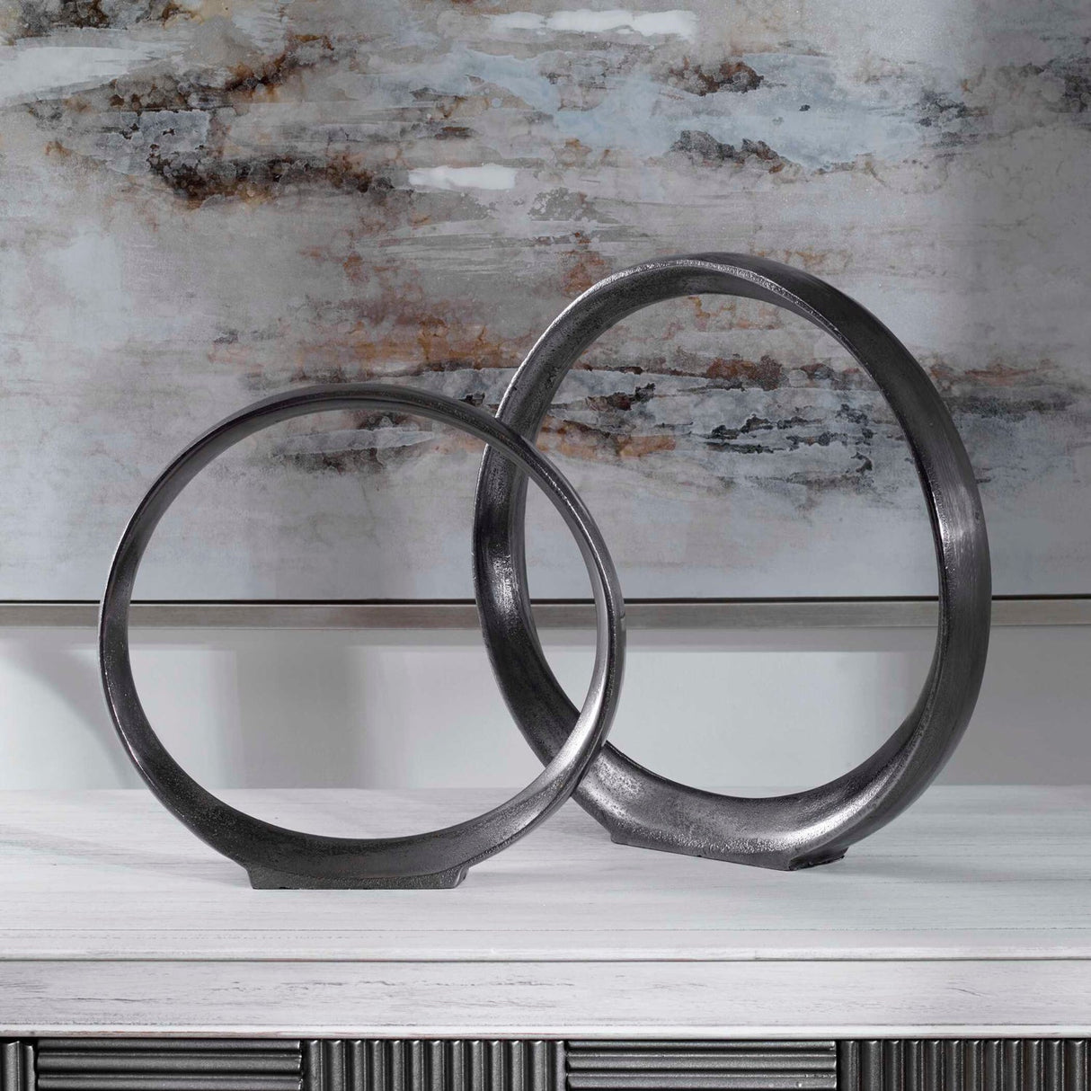 Modern European furniture - Black Nickel Indoor/Outdoor Sculptures (2) - www.oroa.com