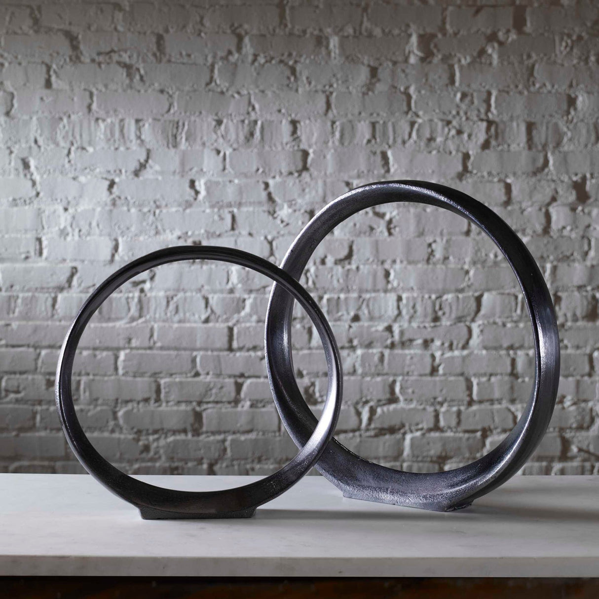 Modern European furniture - Black Nickel Indoor/Outdoor Sculptures (2) - www.oroa.com