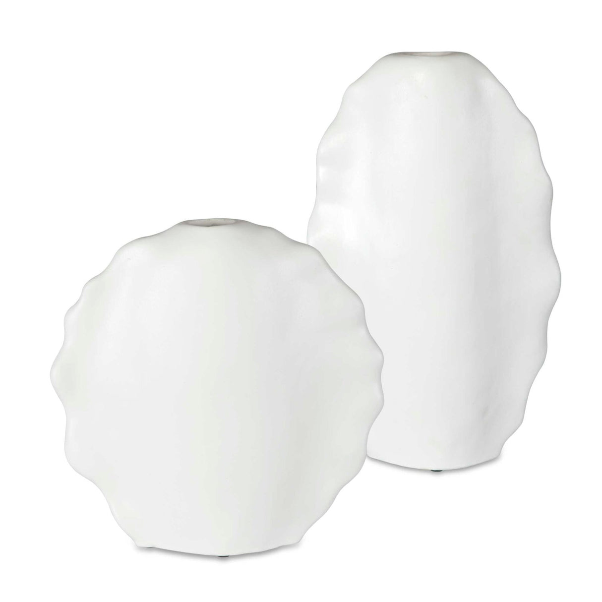 Modern European furniture - White Ceramic Indoor/Outdoor Vases (2) - www.oroa.com