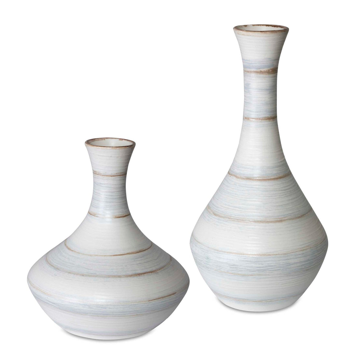 Modern European furniture - Striped Ceramic Indoor/Outdoor Vases (2) - www.oroa.com