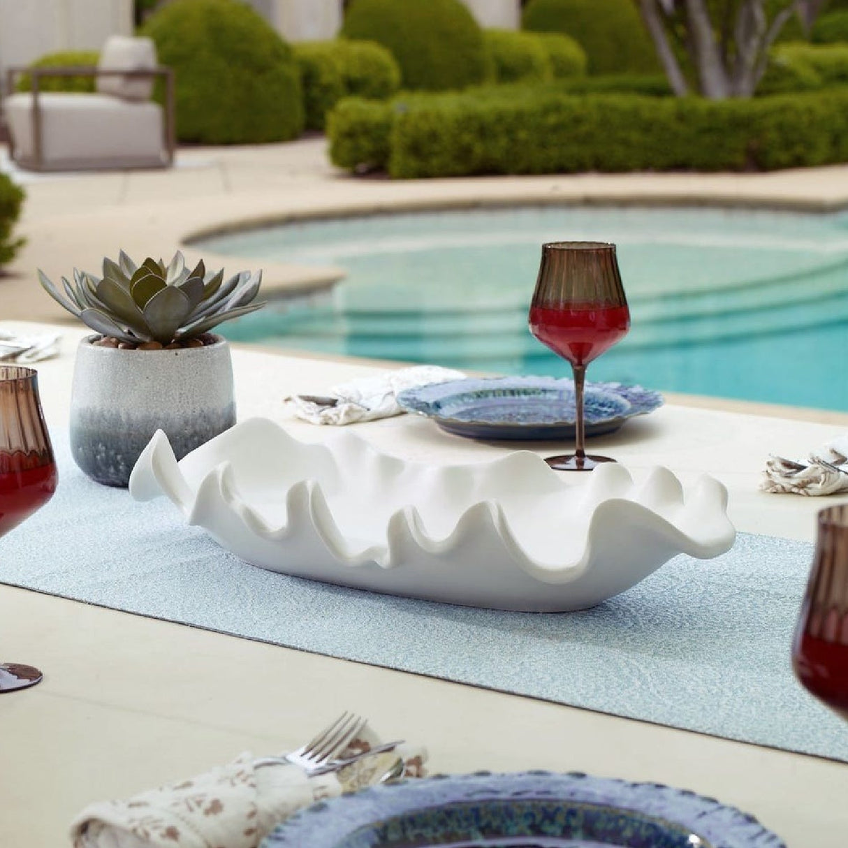 Modern European furniture - Ceramic Curve-Edged Indoor/Outdoor Bowl - www.oroa.com