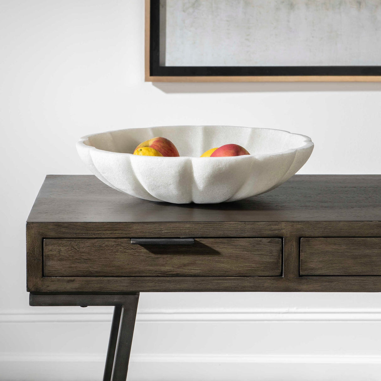 Modern European furniture - White Stone Indoor/Outdoor Bowl - www.oroa.com