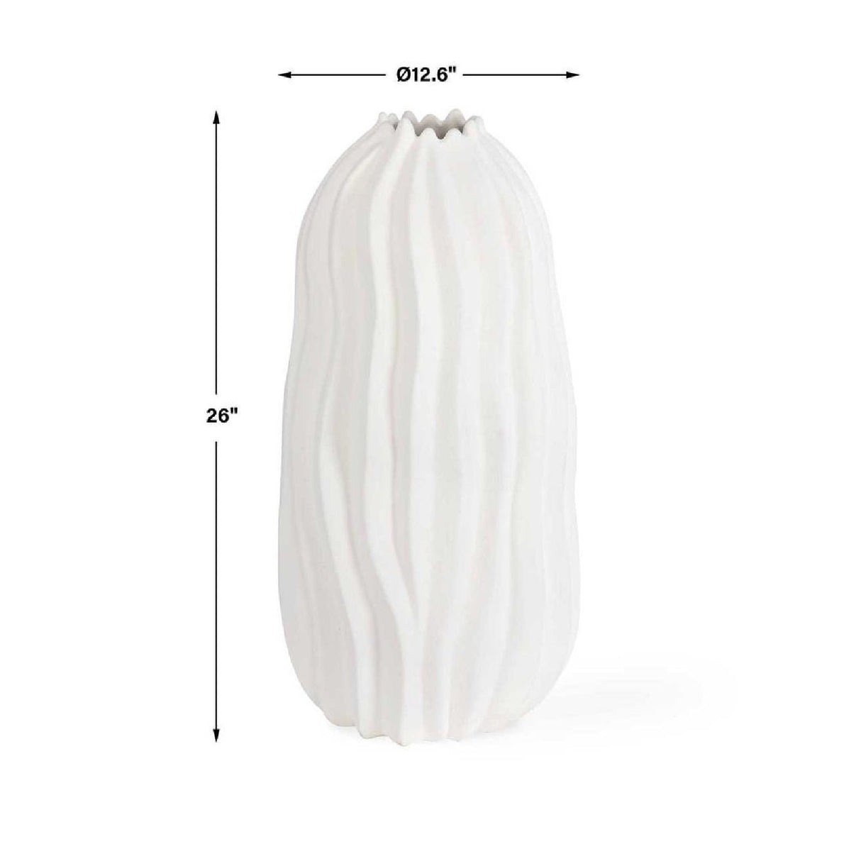 Modern European furniture - Wavy-Fluted Ceramic Indoor/Outdoor Vase - www.oroa.com