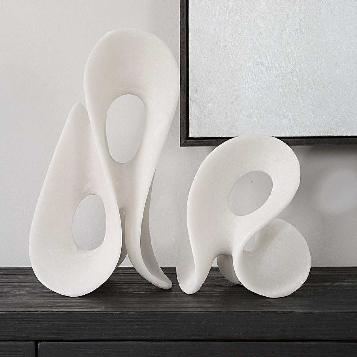 White Stone Indoor/Outdoor Sculptures (2) | Uttermost Silent Wave - www.oroa.com