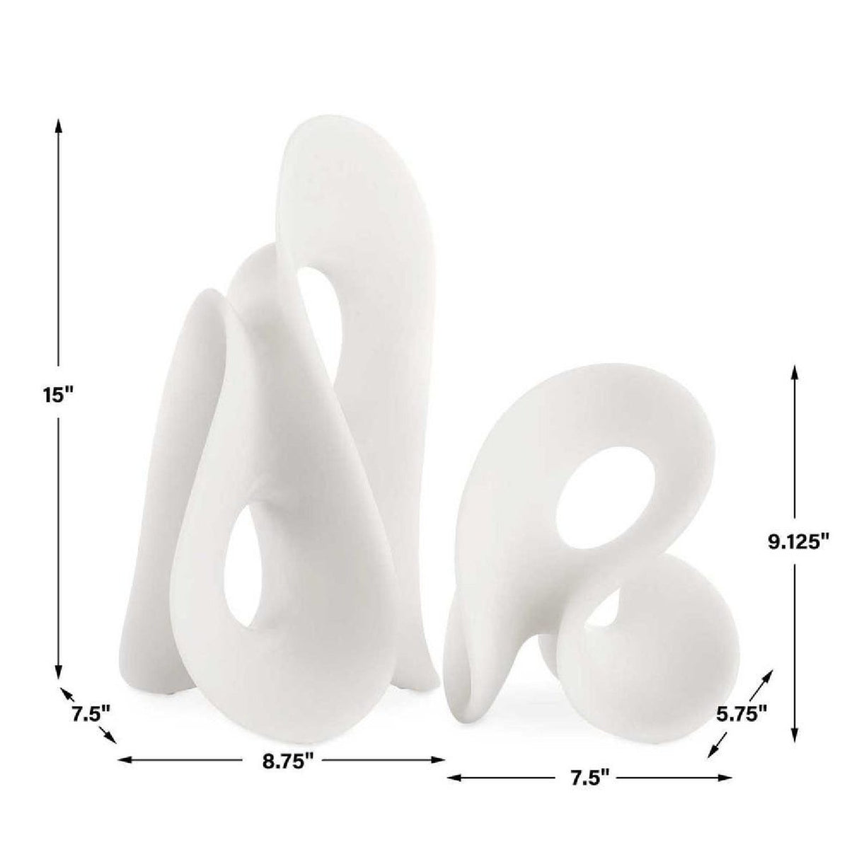 White Stone Indoor/Outdoor Sculptures (2) | Uttermost Silent Wave - www.oroa.com