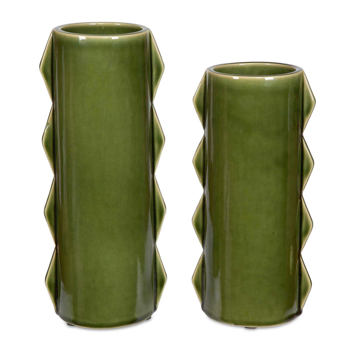 Modern European furniture - Green Ceramic Indoor/Outdoor Vases (2) - www.oroa.com