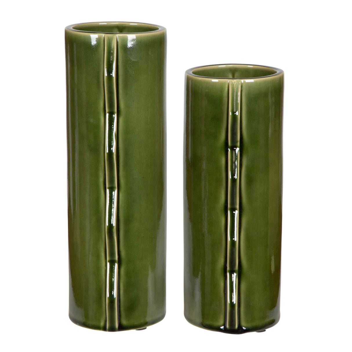 Modern European furniture - Green Ceramic Indoor/Outdoor Vases (2) - www.oroa.com