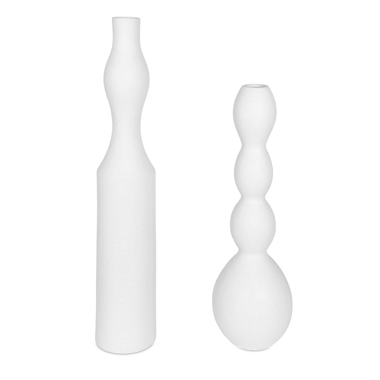 Modern European furniture - Indoor/Outdoor White Ceramic Vases (2) - www.oroa.com