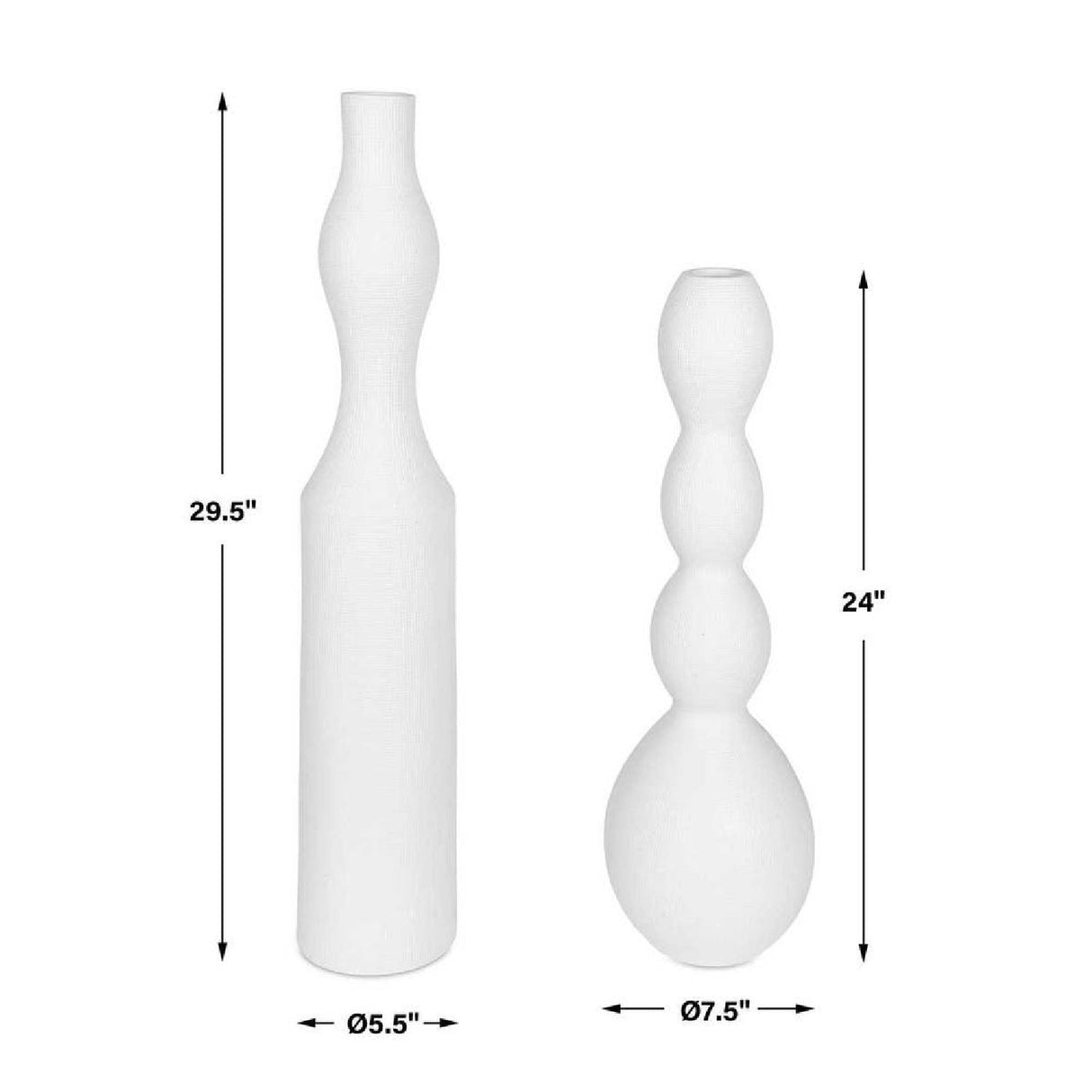 Modern European furniture - Indoor/Outdoor White Ceramic Vases (2) - www.oroa.com