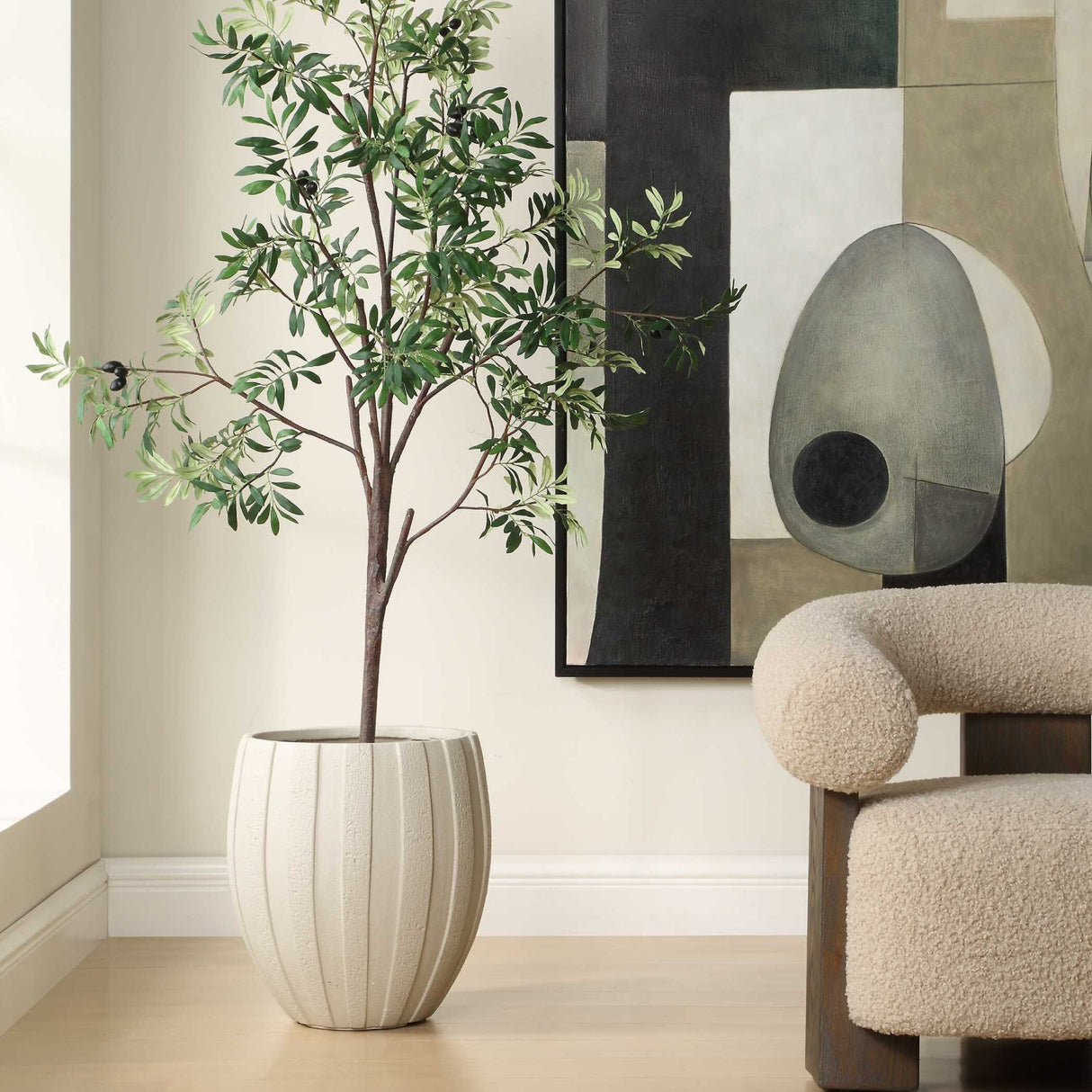 Modern European furniture - White Ridged Indoor/Outdoor Planter - www.oroa.com