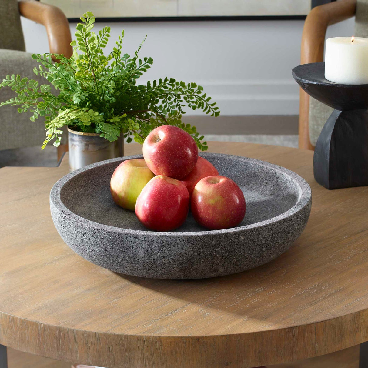 Modern European furniture - Gray Lava Stone Indoor/Outdoor Bowl - www.oroa.com