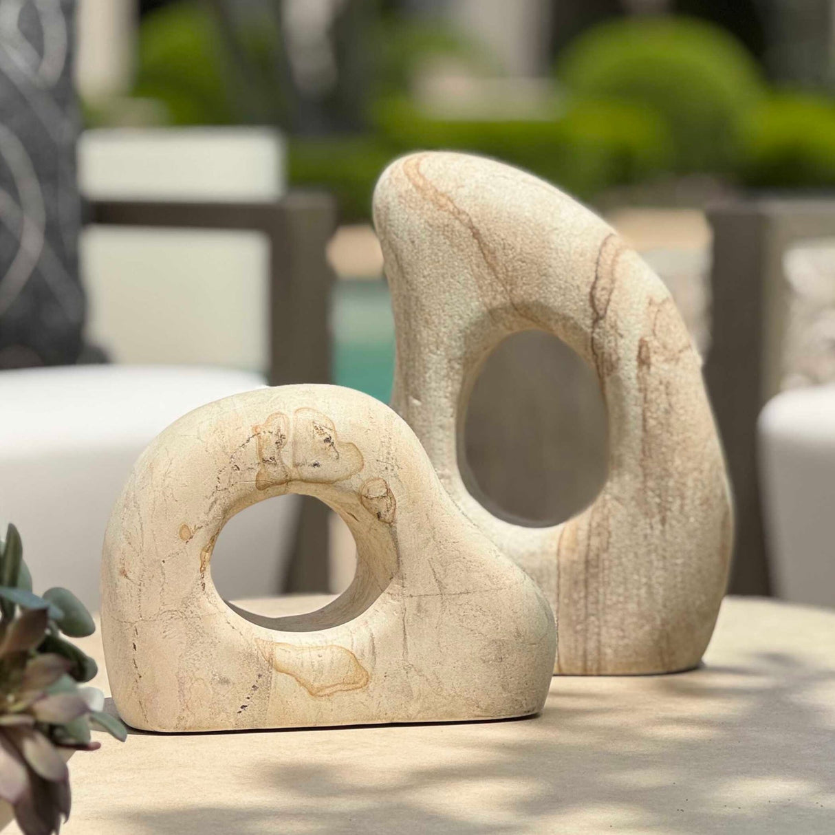 Modern European furniture - Carved Stone Indoor/Outdoor Sculptures (2) - www.oroa.com