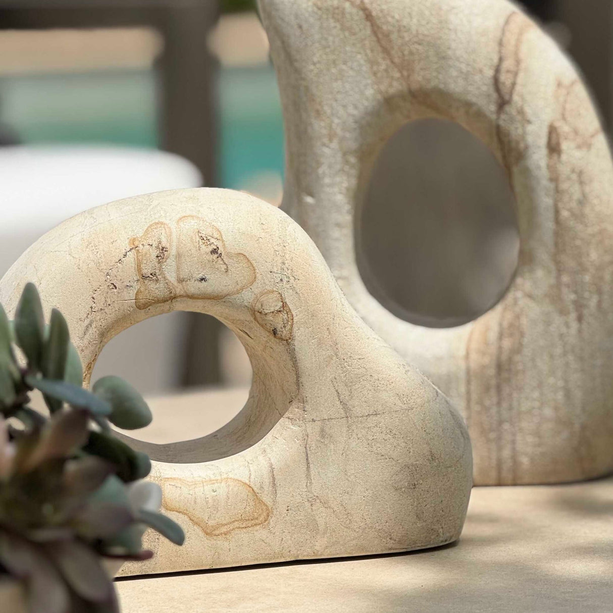 Modern European furniture - Carved Stone Indoor/Outdoor Sculptures (2) - www.oroa.com