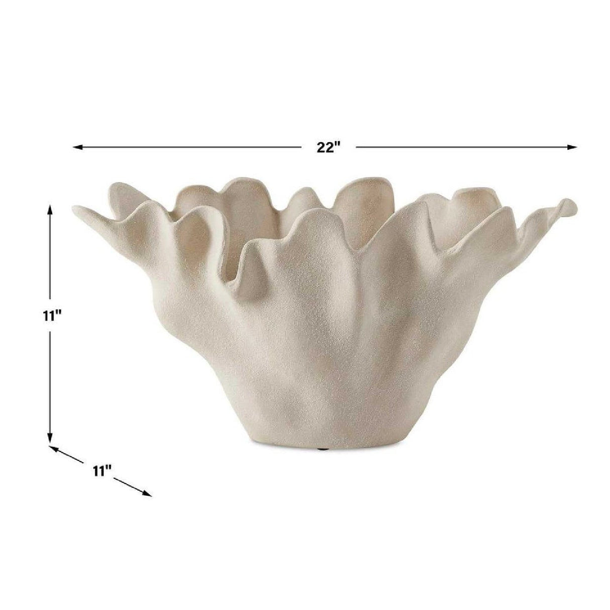 White Ceramic Indoor/Outdoor Bowl | Uttermost Sand Dune - www.oroa.com