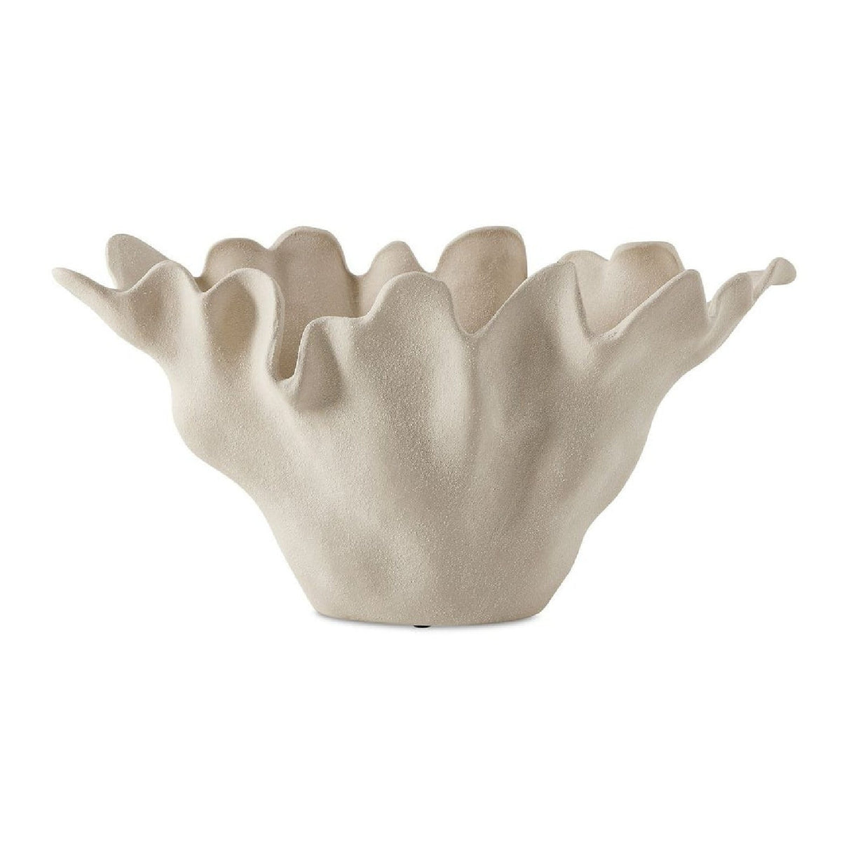 White Ceramic Indoor/Outdoor Bowl | Uttermost Sand Dune - www.oroa.com