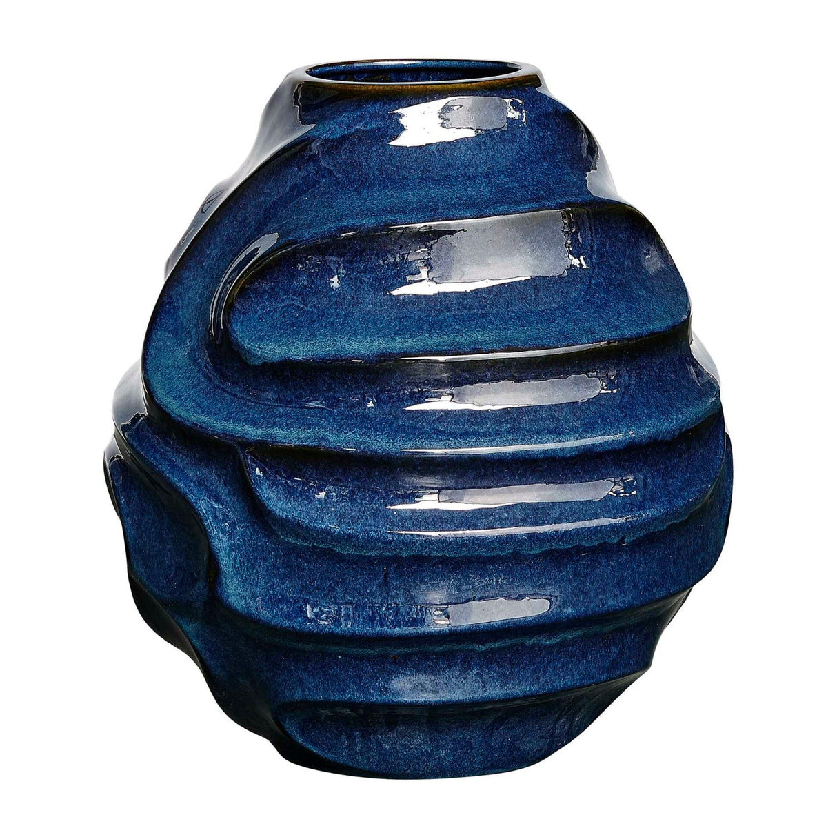 Modern European furniture - Blue Ceramic Indoor/Outdoor Vase - www.oroa.com