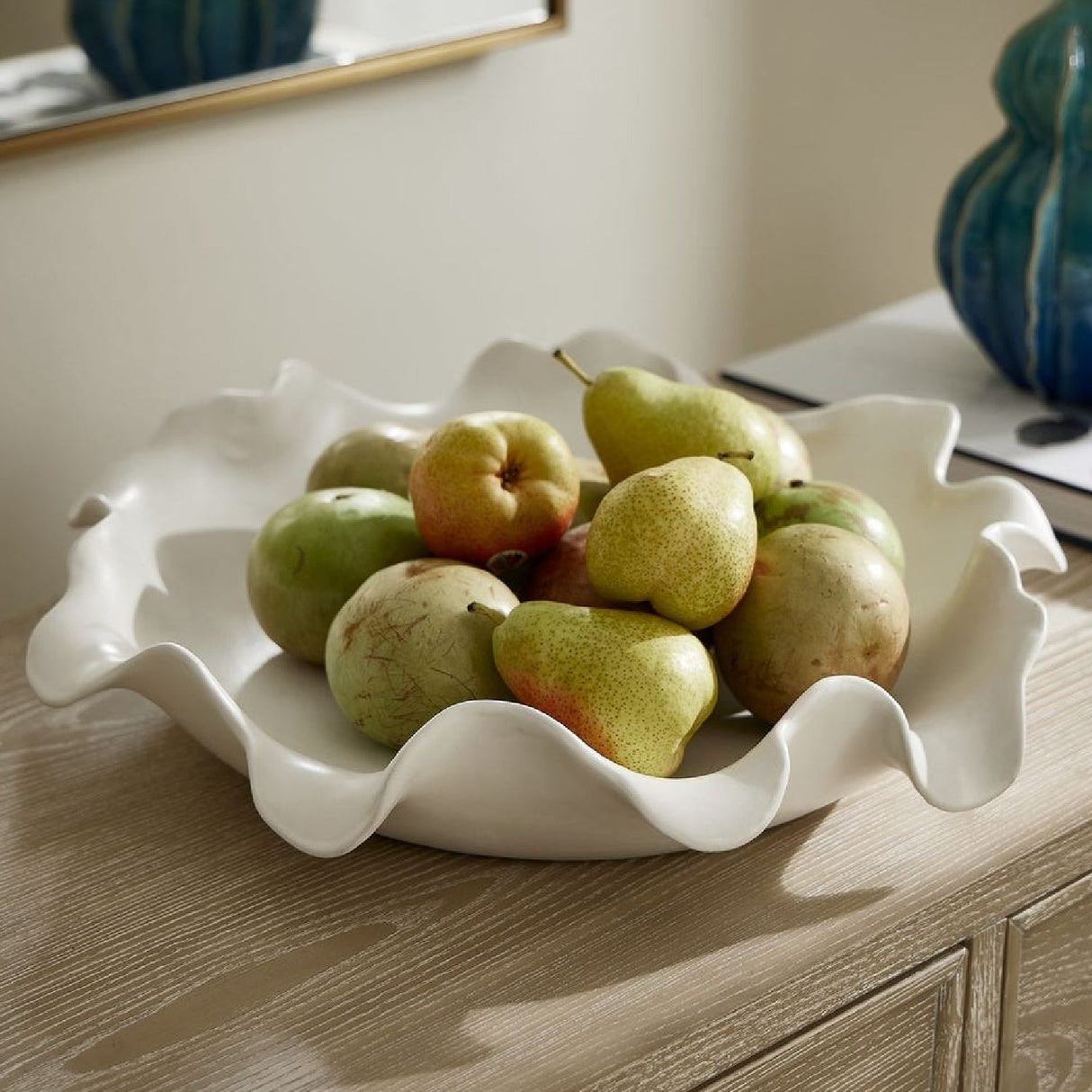 Organic-Shaped Ceramic Indoor/Outdoor Bowl | Uttermost Wave Crest - www.oroa.com