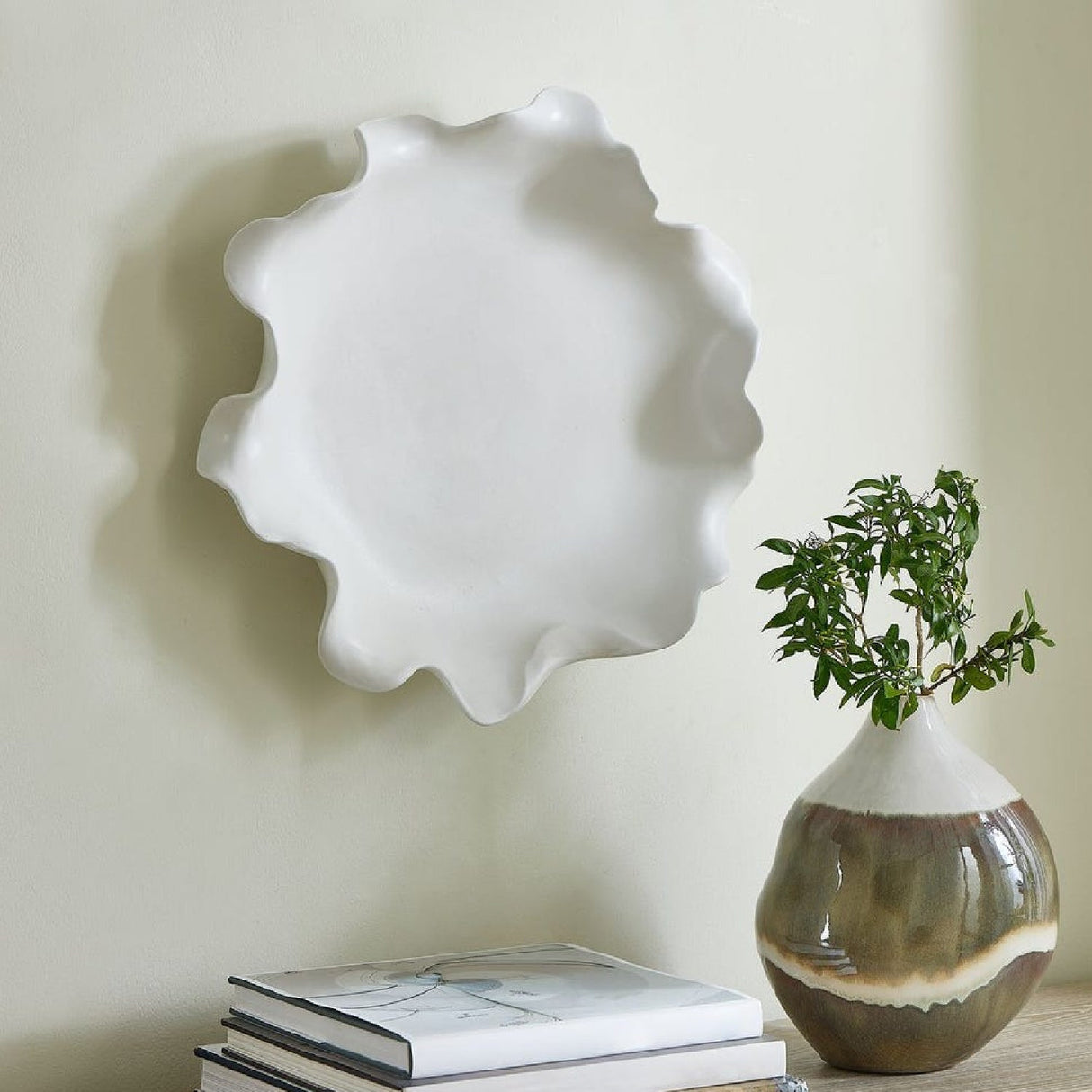 Organic-Shaped Ceramic Indoor/Outdoor Bowl | Uttermost Wave Crest - www.oroa.com