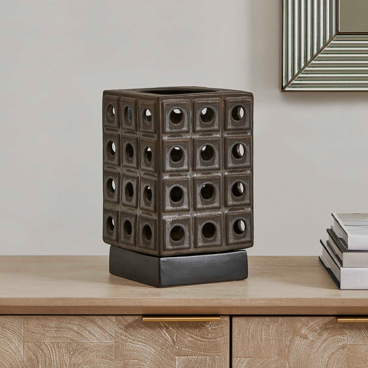 Modern European furniture - Earthenware Indoor/Outdoor Lantern Candleholder - www.oroa.com