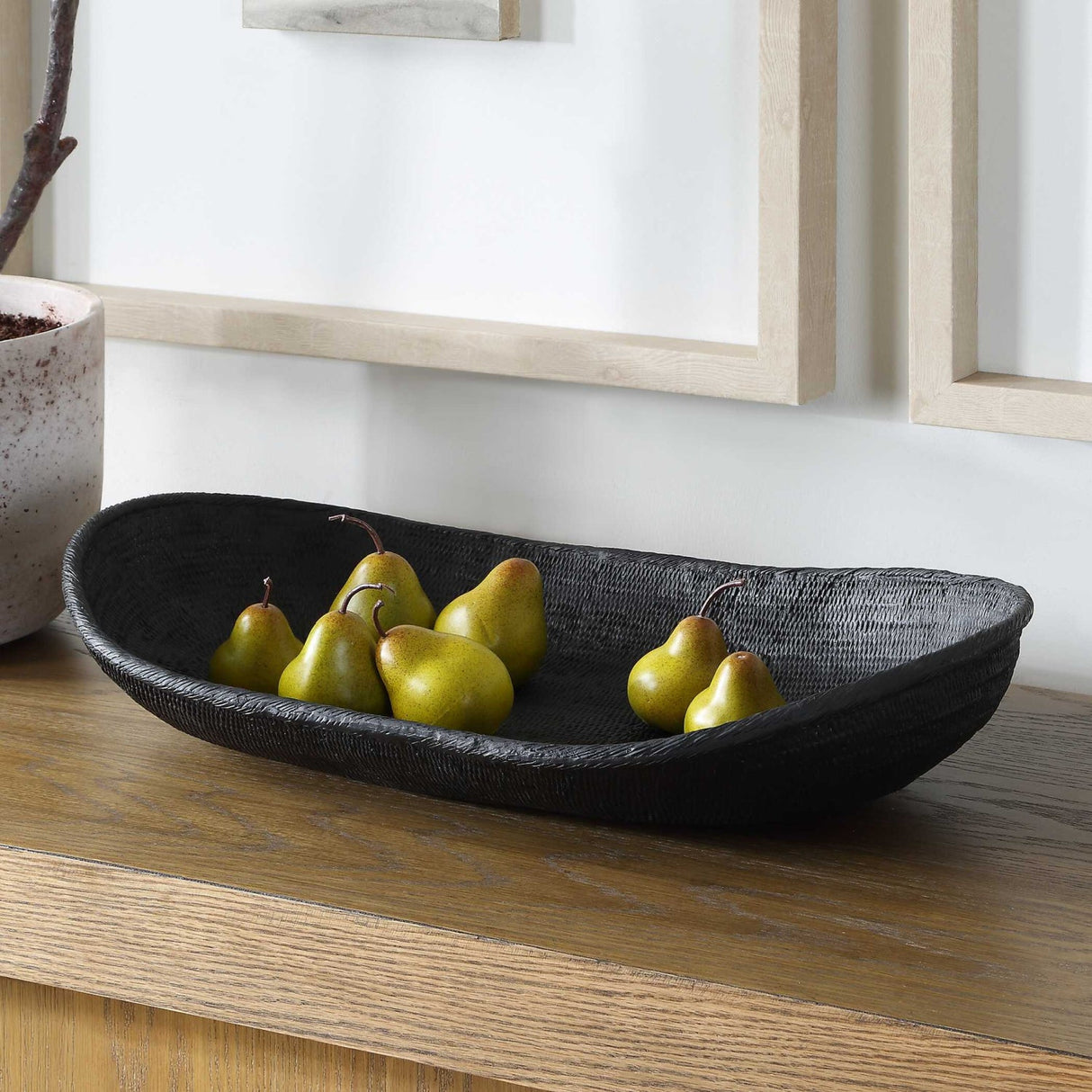 Modern European furniture - Black Oblong Indoor/Outdoor Bowl - www.oroa.com