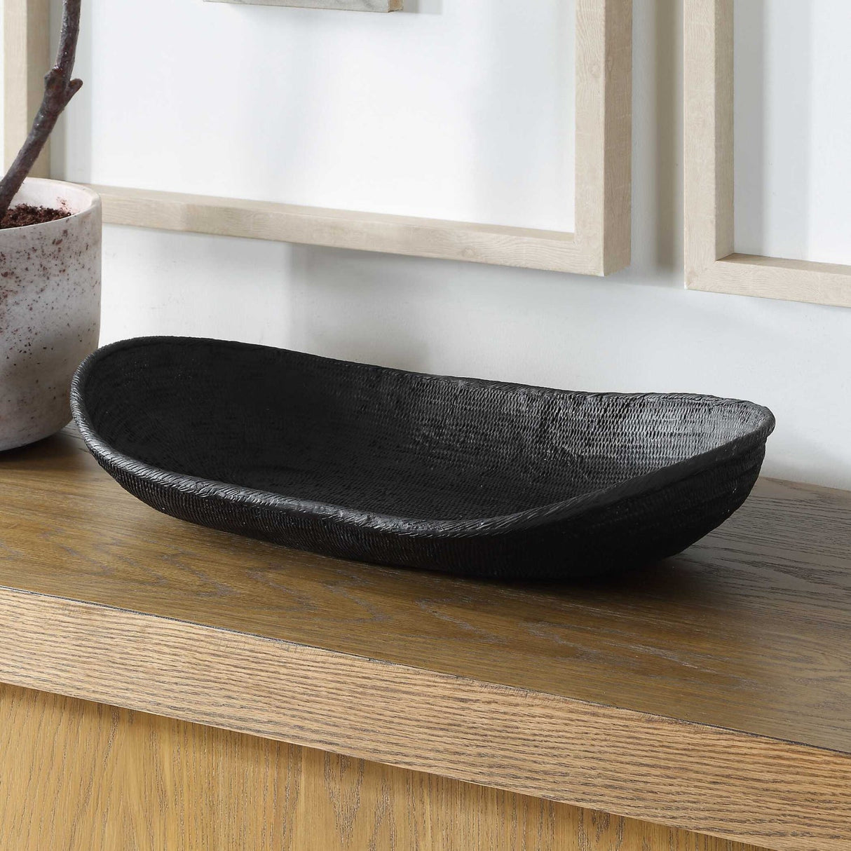 Modern European furniture - Black Oblong Indoor/Outdoor Bowl - www.oroa.com