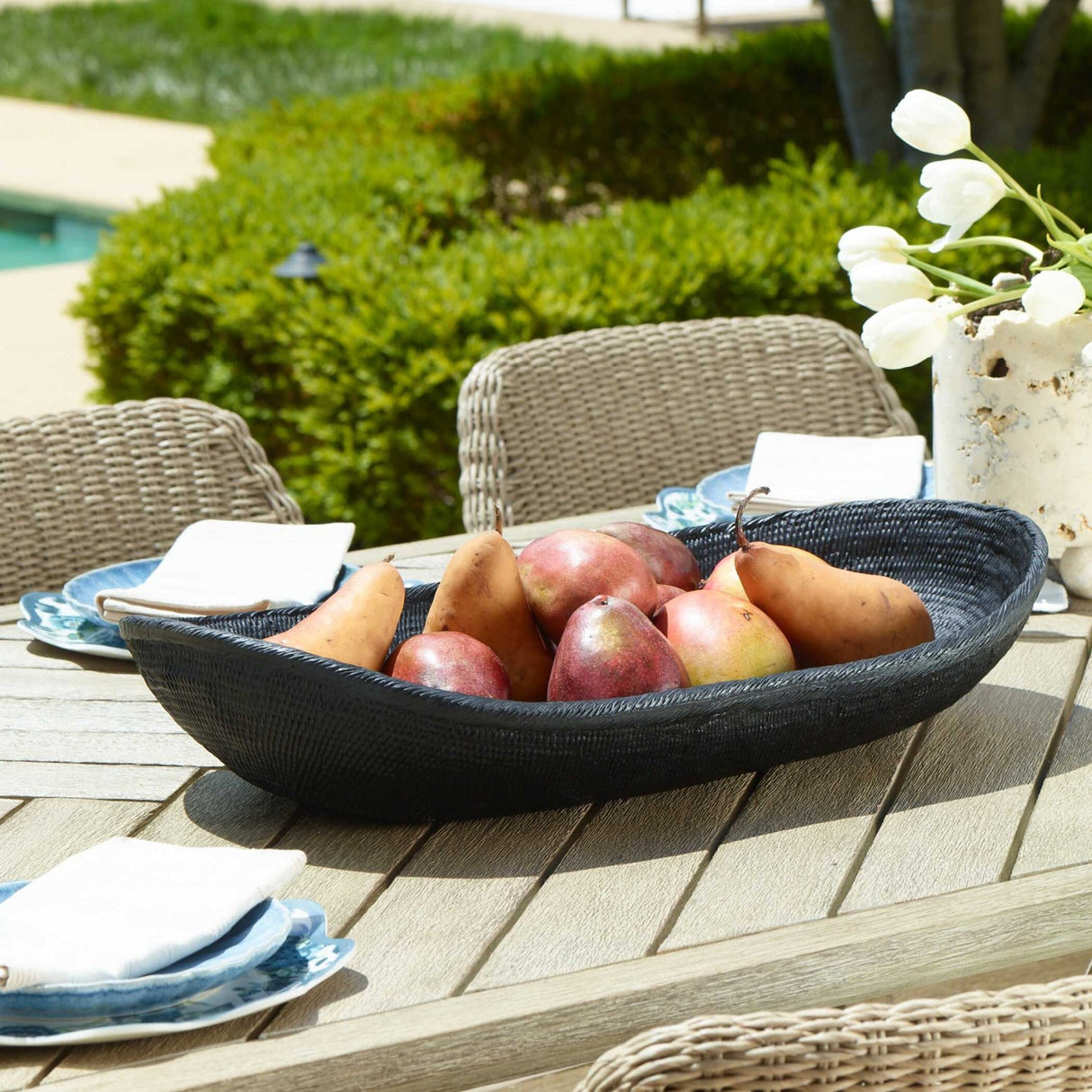 Modern European furniture - Black Oblong Indoor/Outdoor Bowl - www.oroa.com