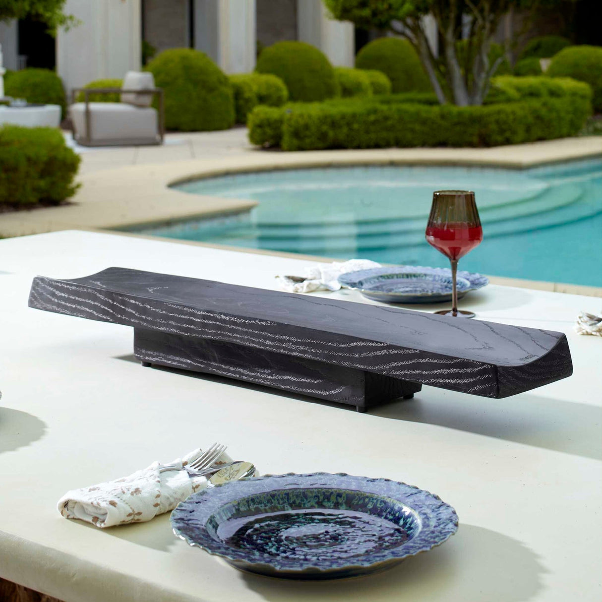 Modern European furniture - Black Casted Wood Indoor/Outdoor Tray - www.oroa.com
