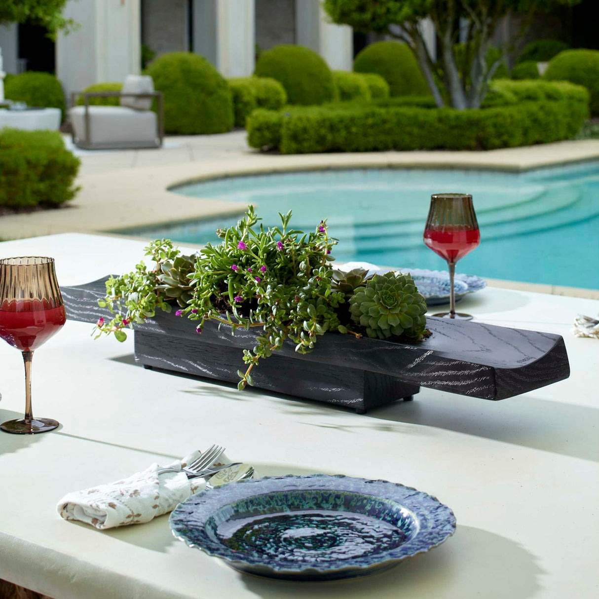 Modern European furniture - Black Casted Wood Indoor/Outdoor Tray - www.oroa.com