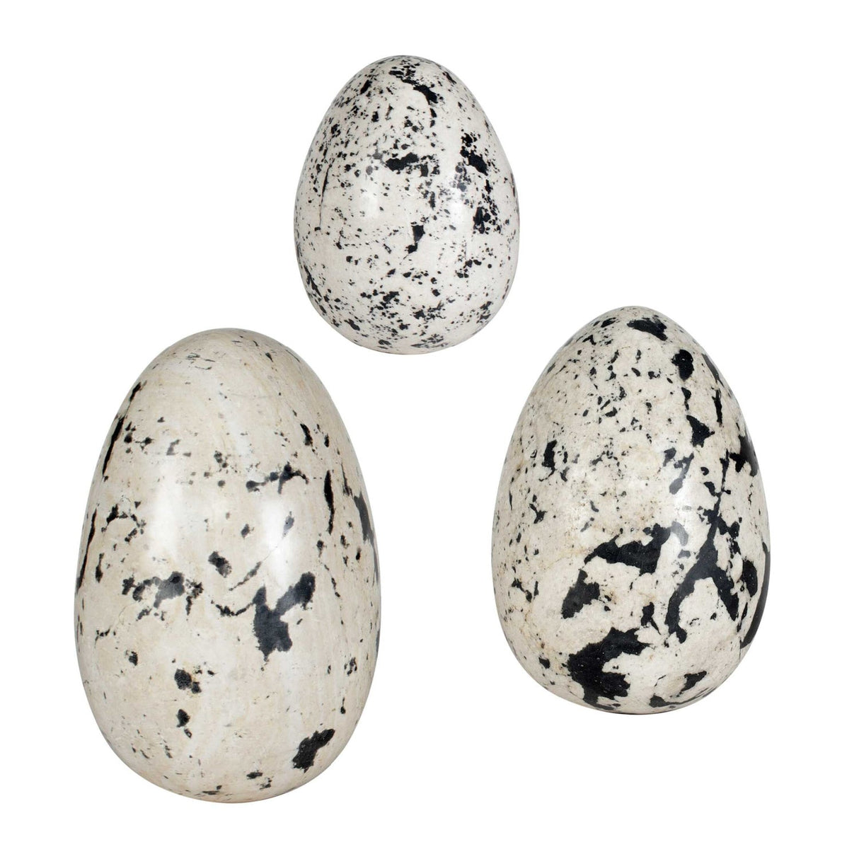 Modern European furniture - Speckled Stone Indoor/Outdoor Egg Sculptures (3) - www.oroa.com