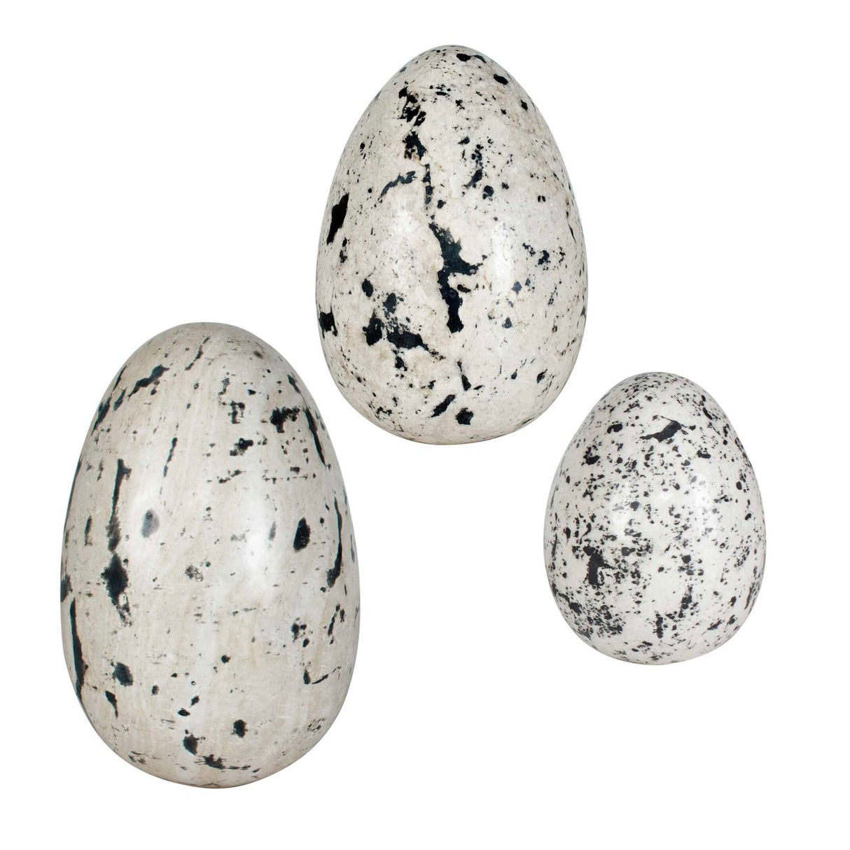 Modern European furniture - Speckled Stone Indoor/Outdoor Egg Sculptures (3) - www.oroa.com