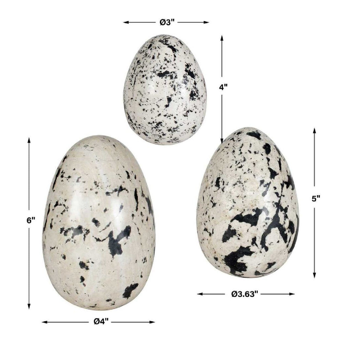 Modern European furniture - Speckled Stone Indoor/Outdoor Egg Sculptures (3) - www.oroa.com
