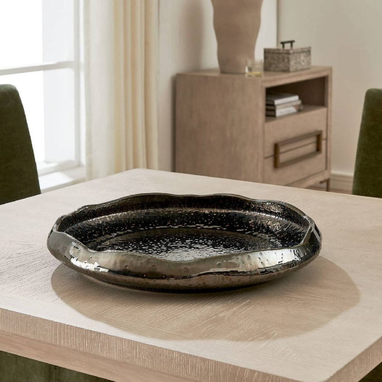 Modern European furniture - Pitted Earthenware Indoor/Outdoor Bowl - www.oroa.com