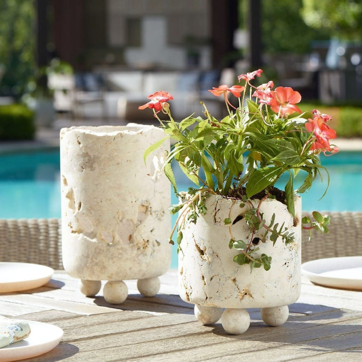 Carved Stone Indoor/Outdoor Candle Holders (2) | Uttermost Quarried - www.oroa.com