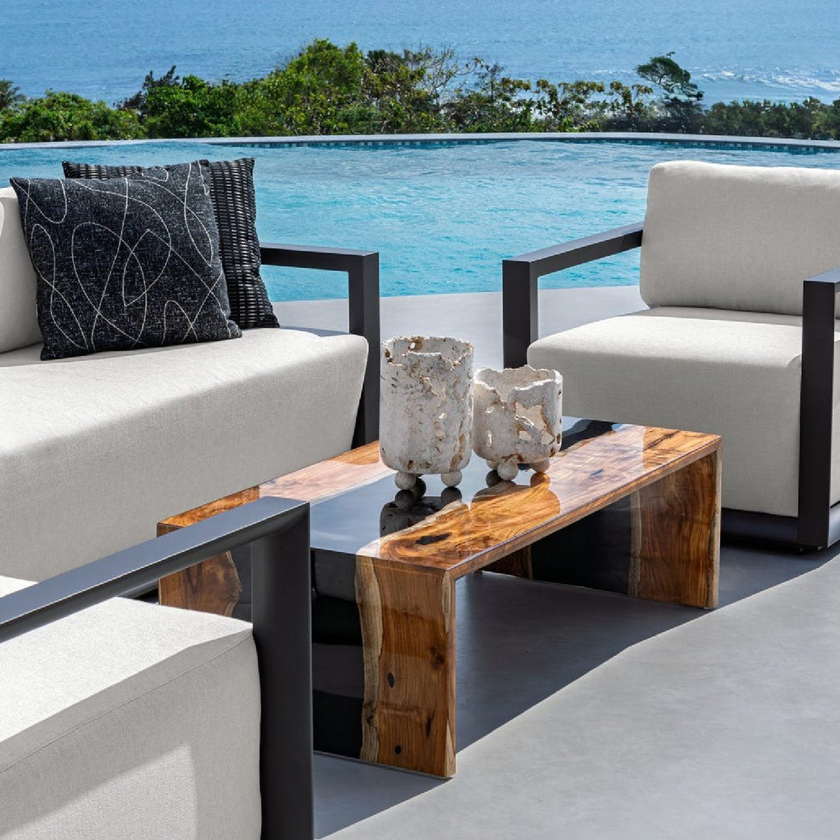 Carved Stone Indoor/Outdoor Candle Holders (2) | Uttermost Quarried - www.oroa.com