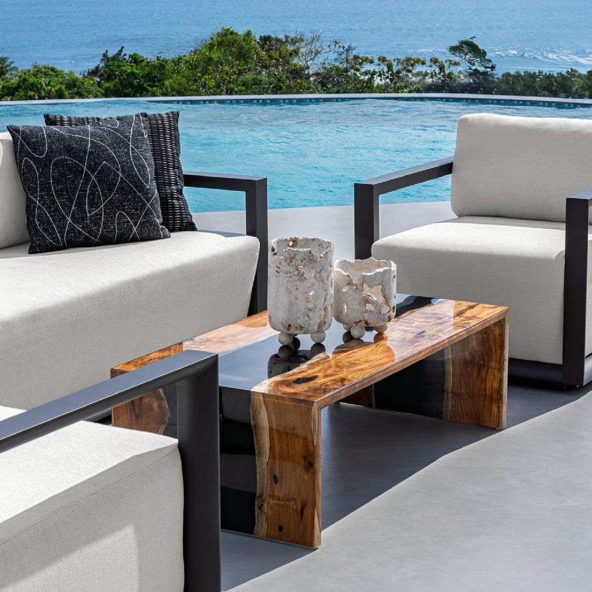 Carved Stone Indoor/Outdoor Candle Holders (2) | Uttermost Quarried - www.oroa.com