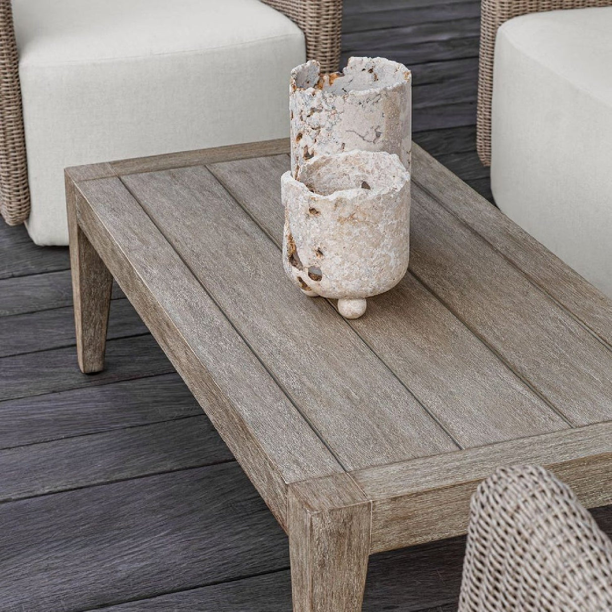 Carved Stone Indoor/Outdoor Candle Holders (2) | Uttermost Quarried - www.oroa.com