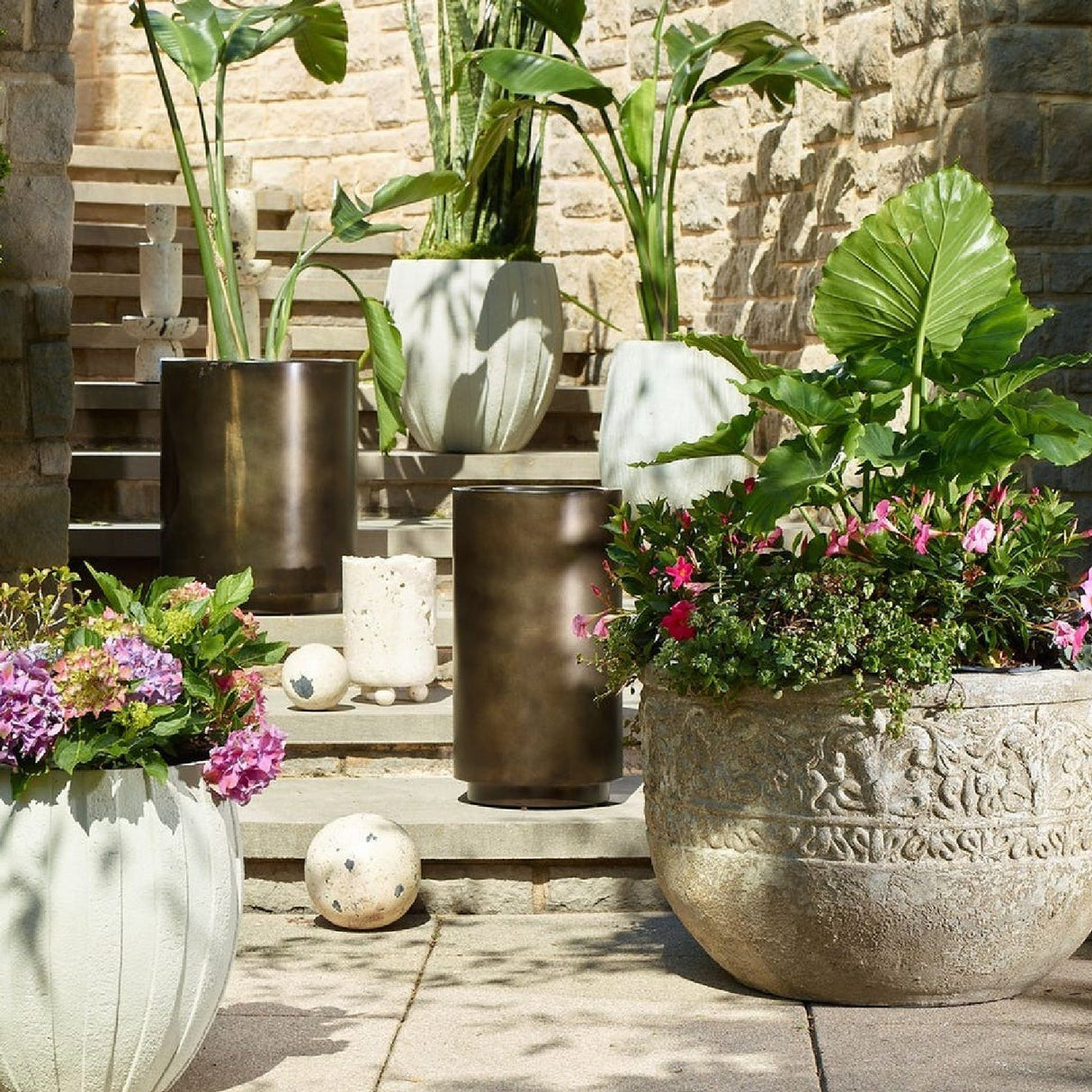 Embossed Stone-Like Indoor/Outdoor Planter | Uttermost Regalia - www.oroa.com