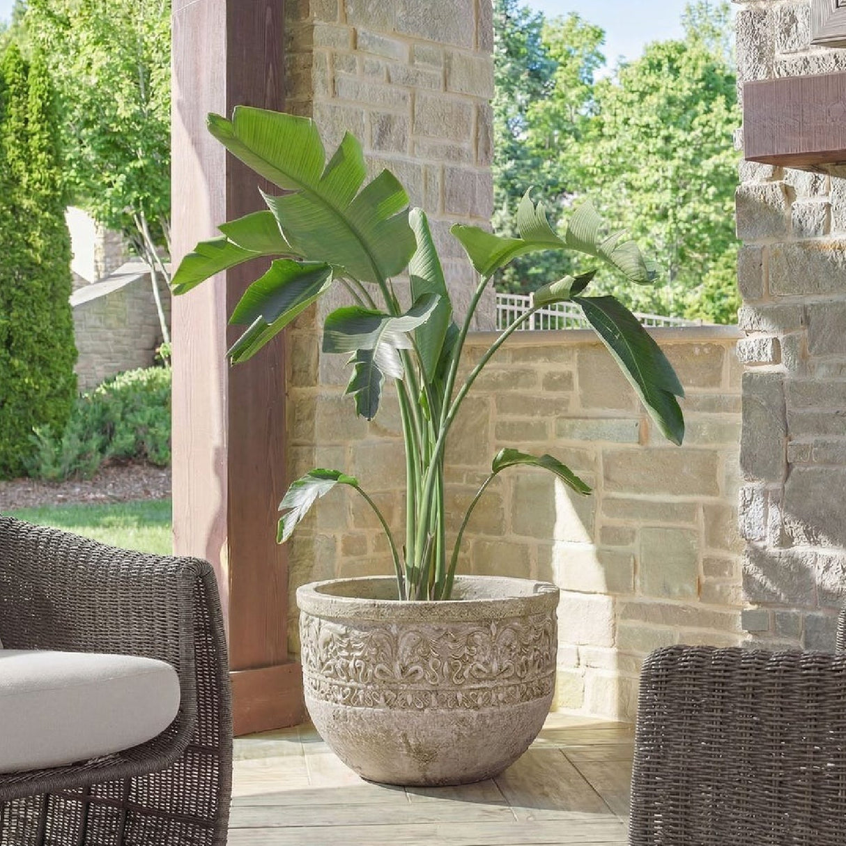 Embossed Stone-Like Indoor/Outdoor Planter | Uttermost Regalia - www.oroa.com