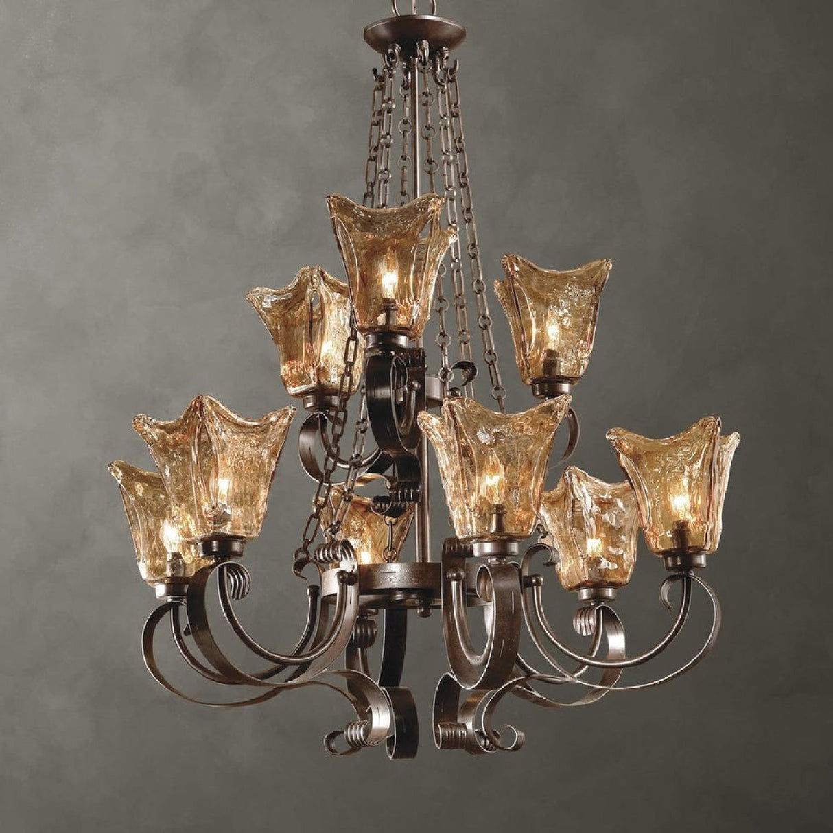 Handmade Glass 9-Light Chandelier | Uttermost Vetraio - www.oroa.com