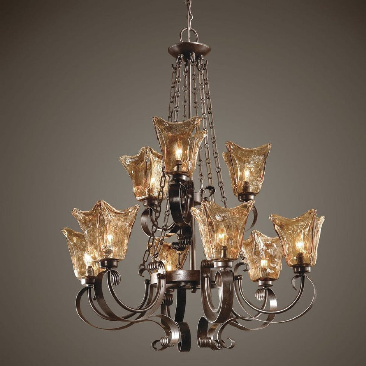 Handmade Glass 9-Light Chandelier | Uttermost Vetraio - www.oroa.com