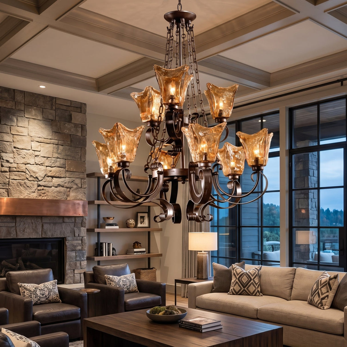 Handmade Glass 9-Light Chandelier | Uttermost Vetraio - www.oroa.com