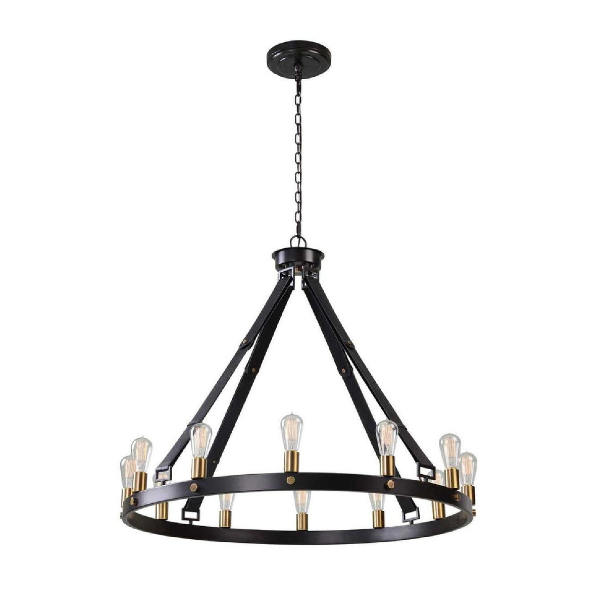 Modern European furniture - Round Bronze 12-Light Chandelier - www.oroa.com