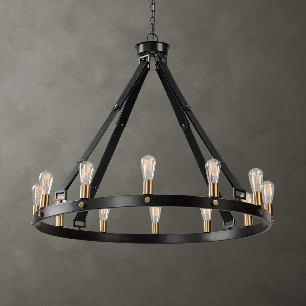 Modern European furniture - Round Bronze 12-Light Chandelier - www.oroa.com