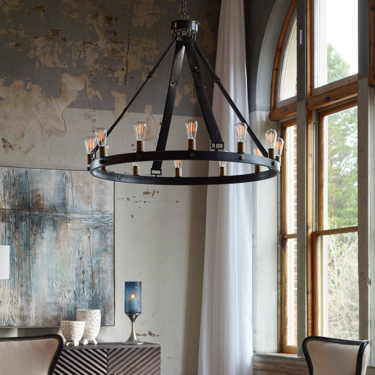 Modern European furniture - Round Bronze 12-Light Chandelier - www.oroa.com