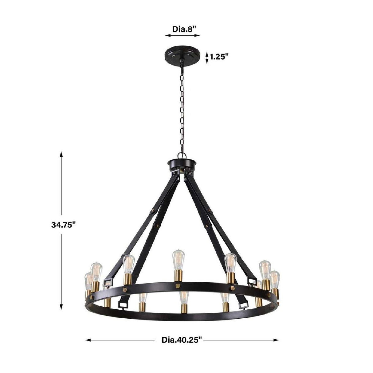 Modern European furniture - Round Bronze 12-Light Chandelier - www.oroa.com