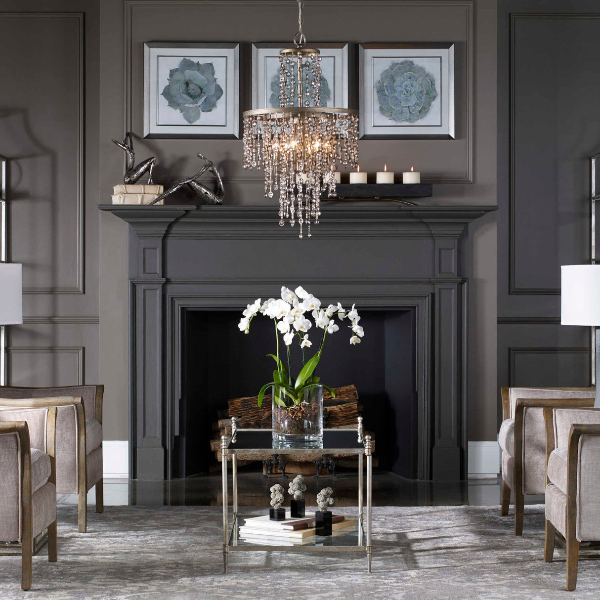 Modern European furniture - Crystal Cascade 6-Light Chandelier - www.oroa.com