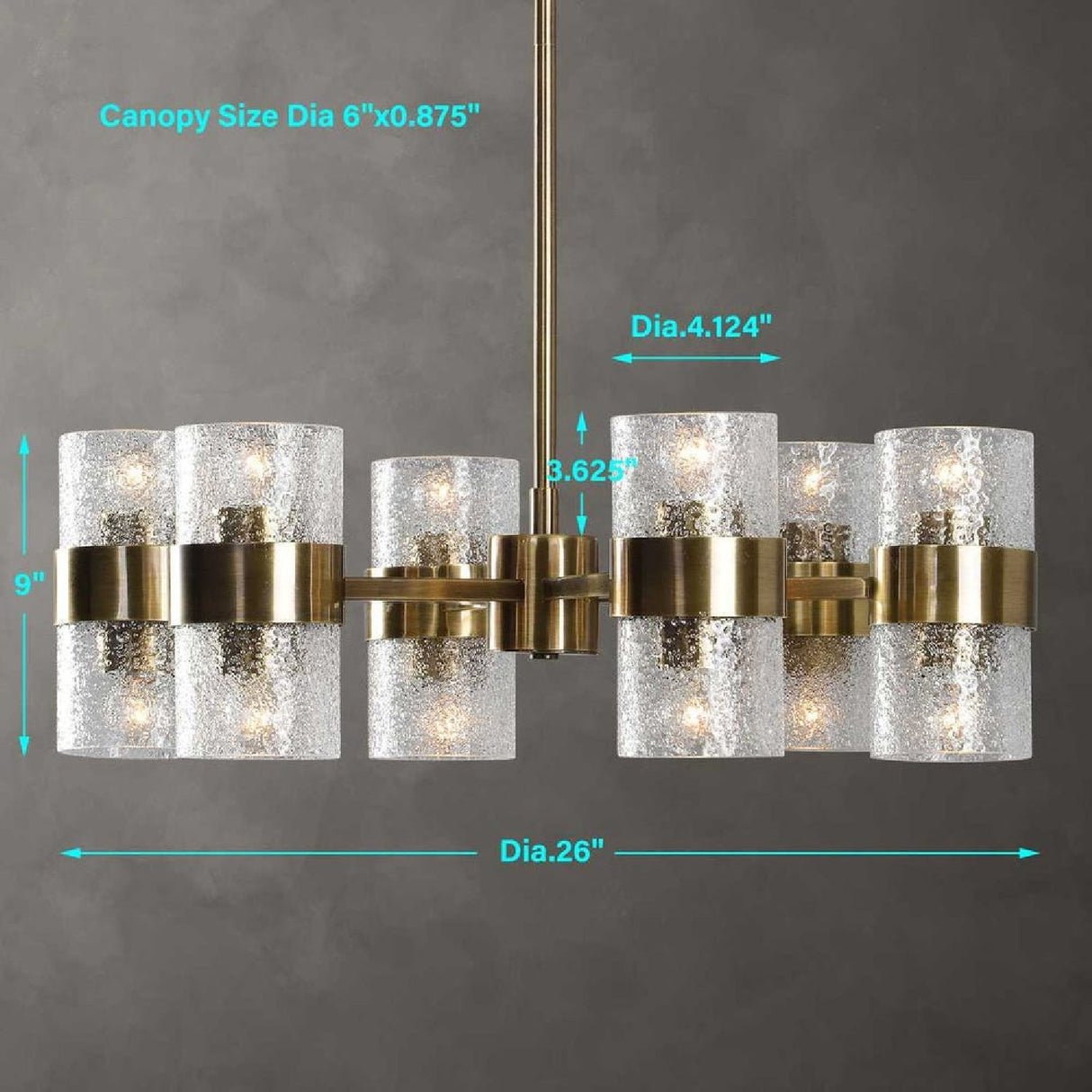 Modern European furniture - Glass Cylinders 12-Light Chandelier - www.oroa.com